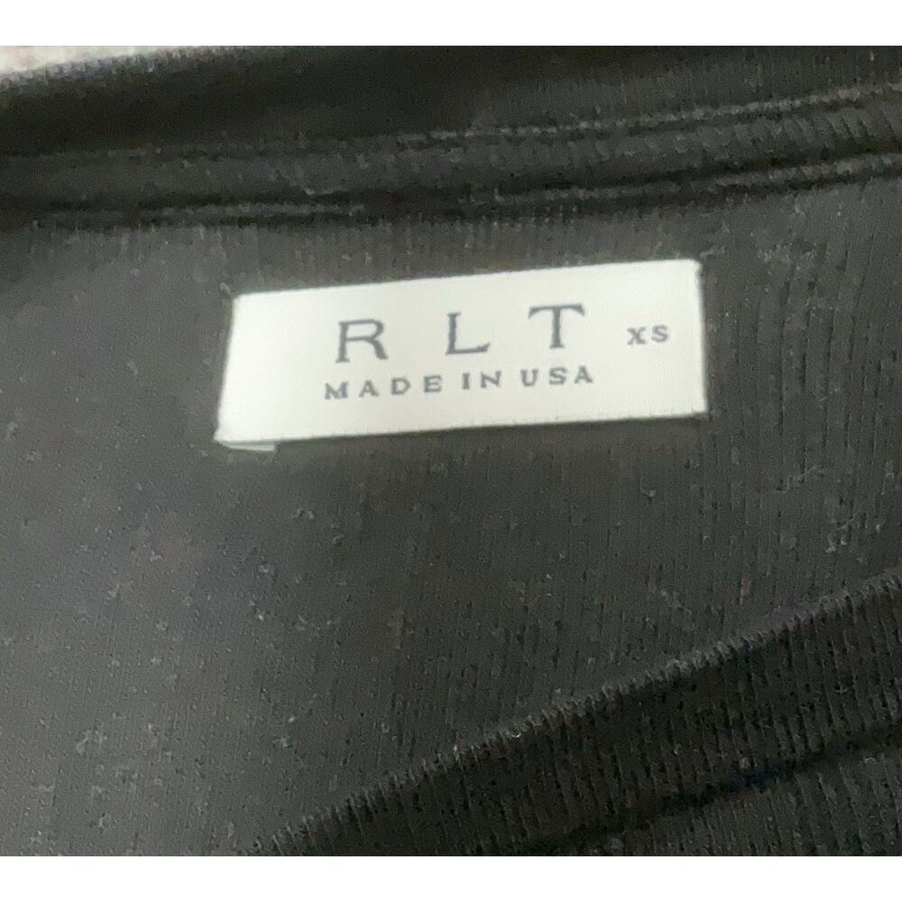 Rlt Long Sleeve Ribbed Black Top USA Cotton XS - Picture 4 of 4